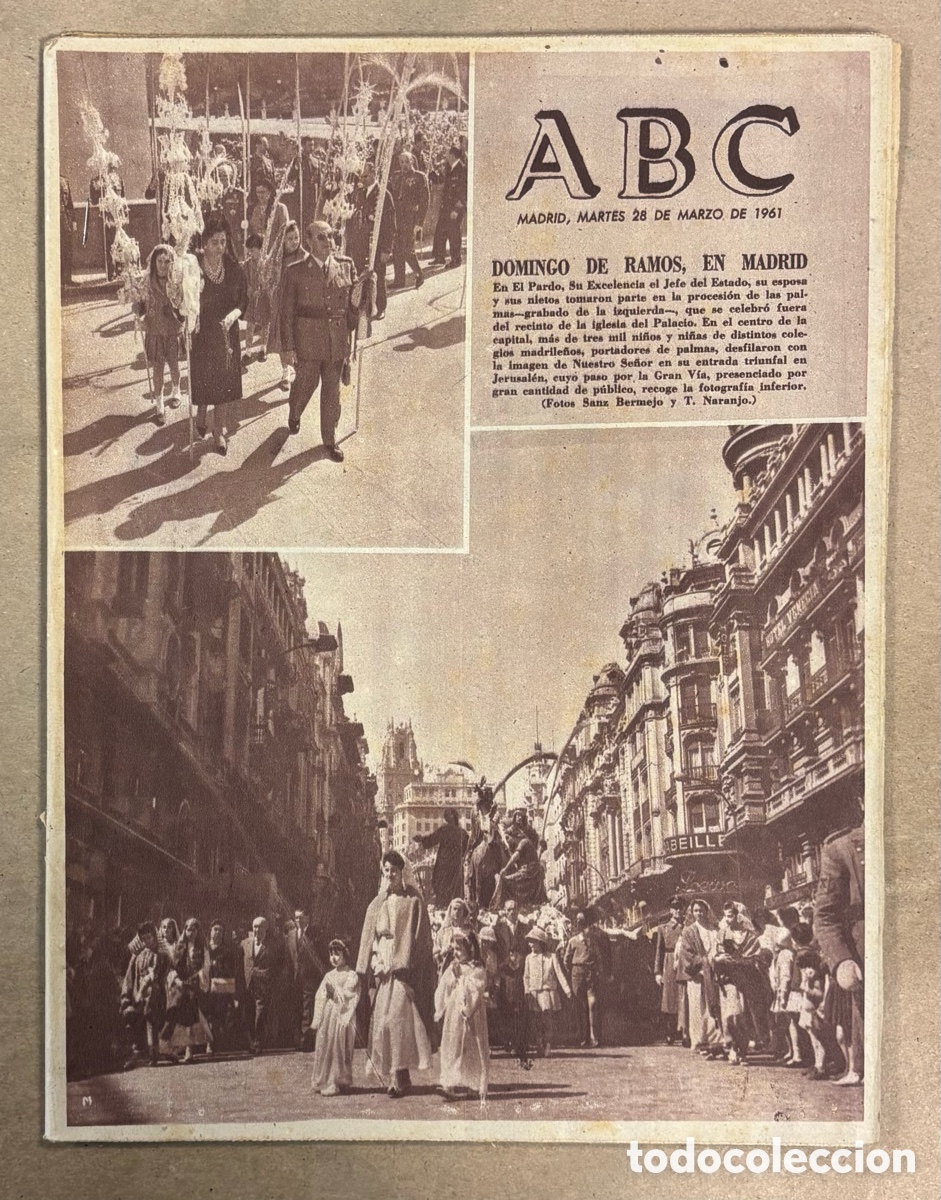 Coleccionismo de revistas y peri&oacute;dicos: ABC (28 MARZO 1961) DOMINGO DE RAMOS EN MADRID, REAL MADRID 3-2 BARCELONA, GREGORIO MARA&Ntilde;&Oacute;N, &Aacute;NGEL