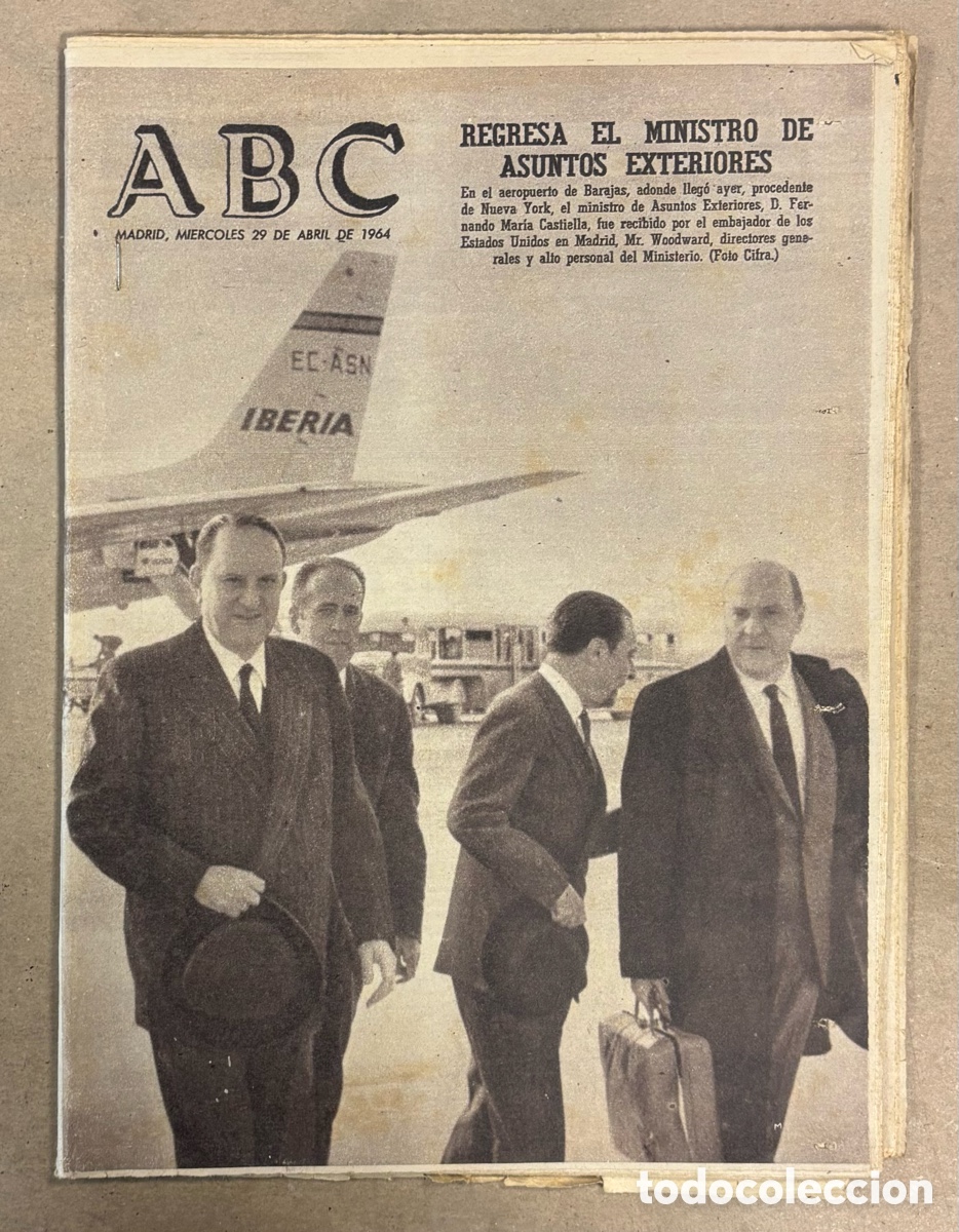 Coleccionismo de revistas y peri&oacute;dicos: ABC (29 ABRIL 1964) MINISTRO CASTIELLA REGRESA ESTADOS UNIDOS, LOLA FLORES, TOLEDO INDUSTRIAL