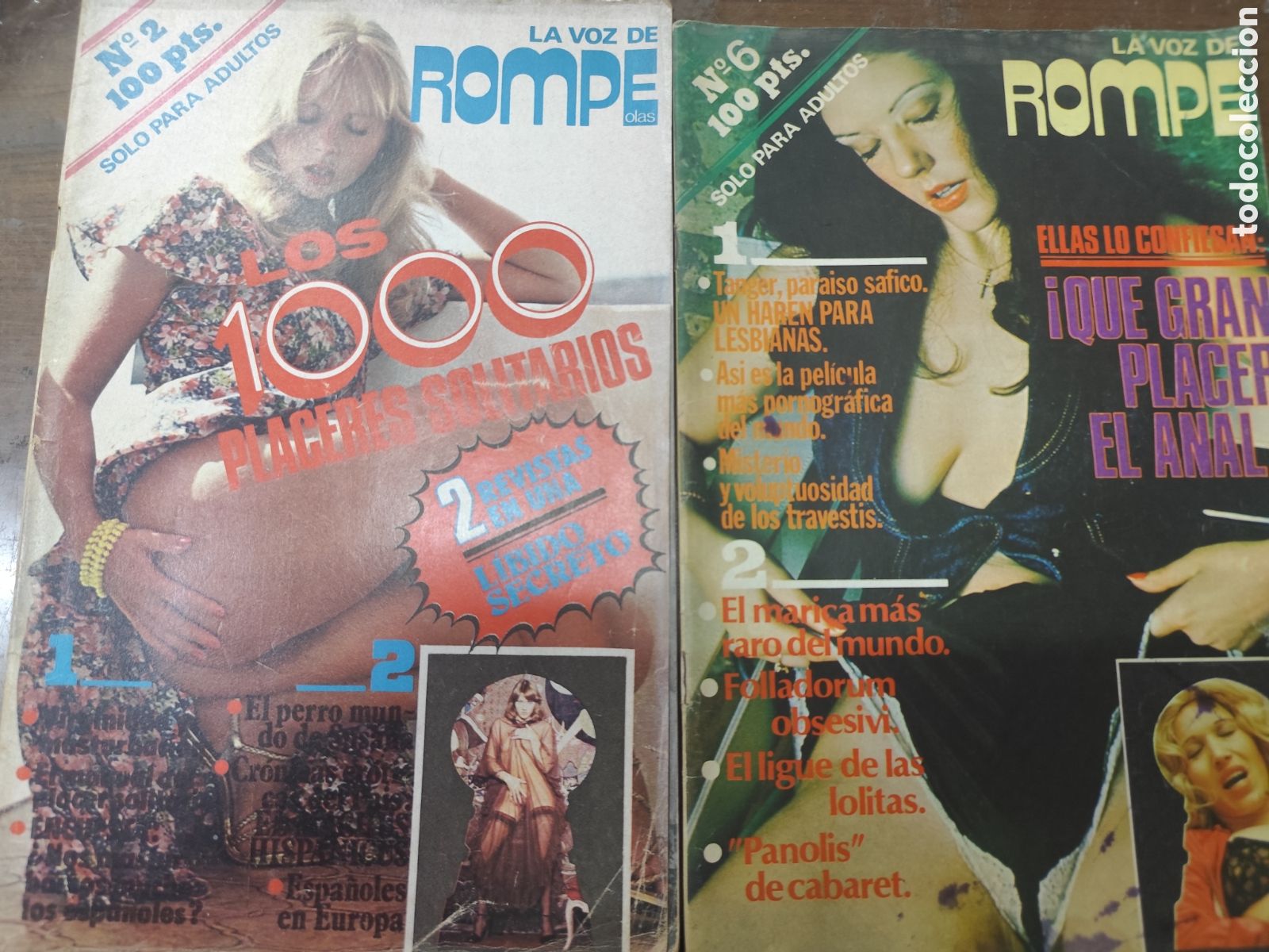 Coleccionismo de revistas y peri&oacute;dicos: Lote 2 ejemplares revista Erotica Porno La Voz que Rompe n.2 y n.6. a&ntilde;o 1978