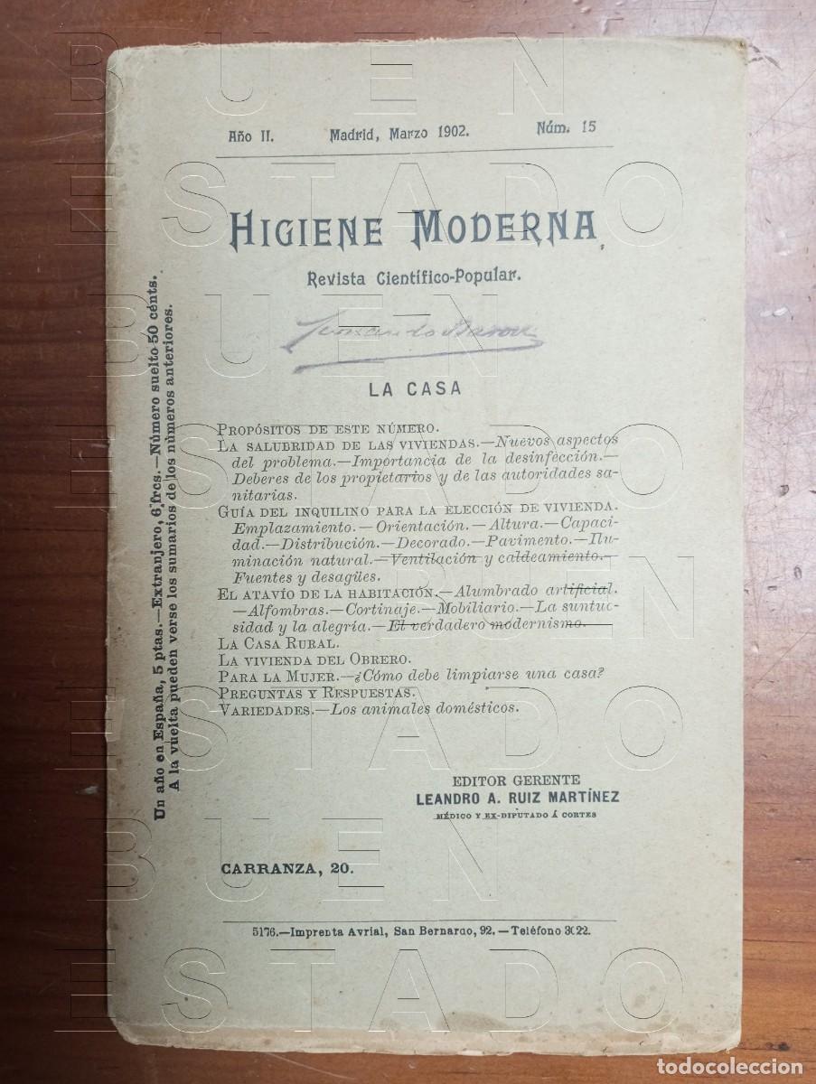 Coleccionismo de revistas y peri&oacute;dicos: 1902 LA CASA HIGIENE MODERNA REVISTA CIENTIFICO POPULAR 52 PGS U33