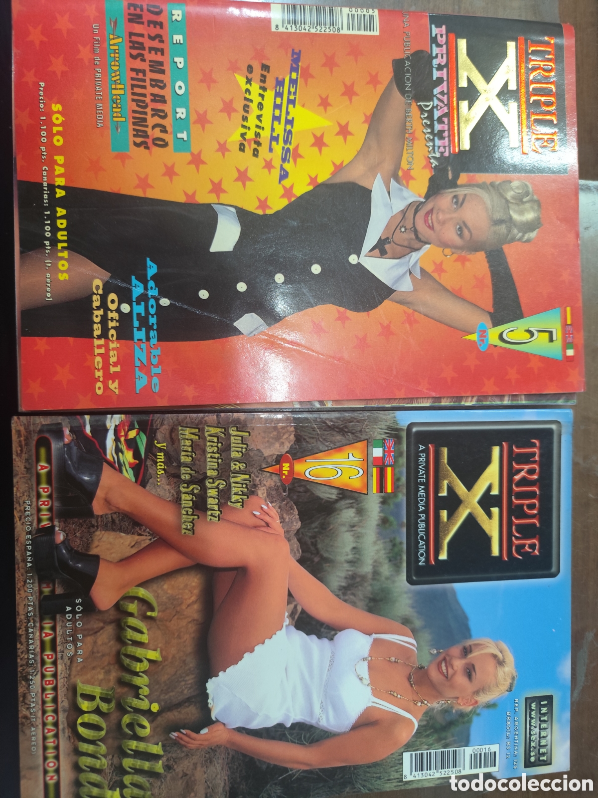 Coleccionismo de revistas y peri&oacute;dicos: Lote 2 ejemplares revista Erotica Porno Triple X Private n. 5 y 16
