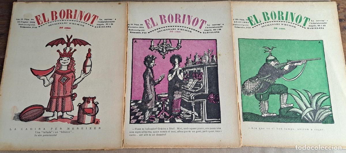 Coleccionismo de revistas y peri&oacute;dicos: El Borinot &ndash; Lote de 3 revistas sat&iacute;ricas catalanas (a&ntilde;o 1924-1925)
