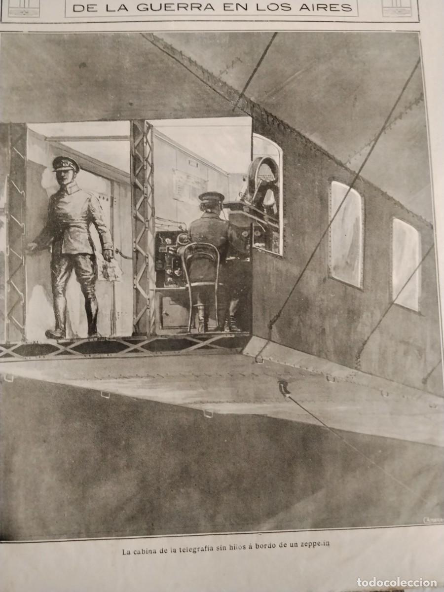 Coleccionismo de revistas y peri&oacute;dicos: LA CABINA DE LA TELEGRAFIA SIN HILOS A BORDO DE UN ZEPPELIN REVISTA A&Ntilde;O 1916