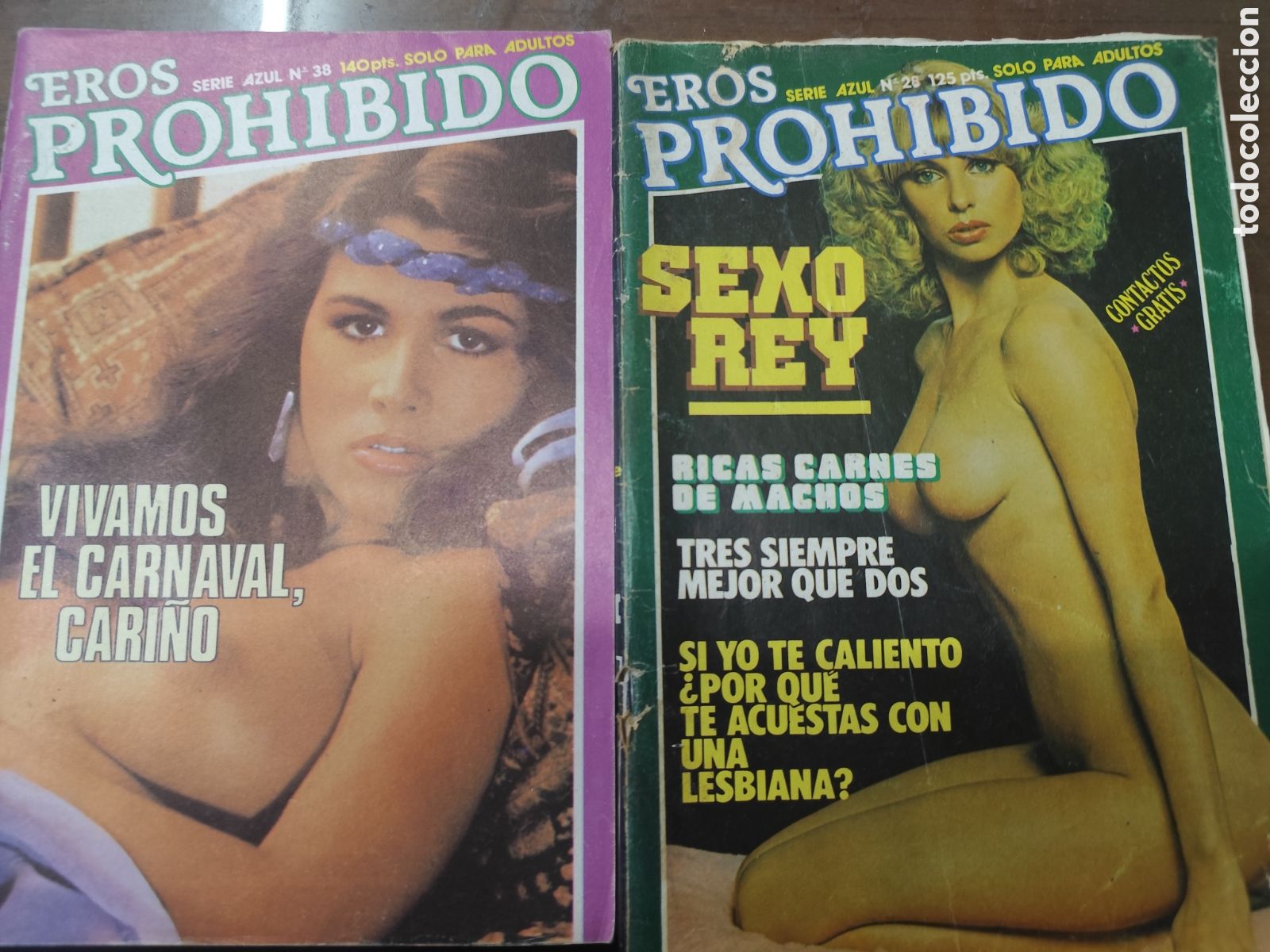 Coleccionismo de revistas y peri&oacute;dicos: Lote 2 ejemplares revista Erotica Porno Eros Prohibido n.28 y 38