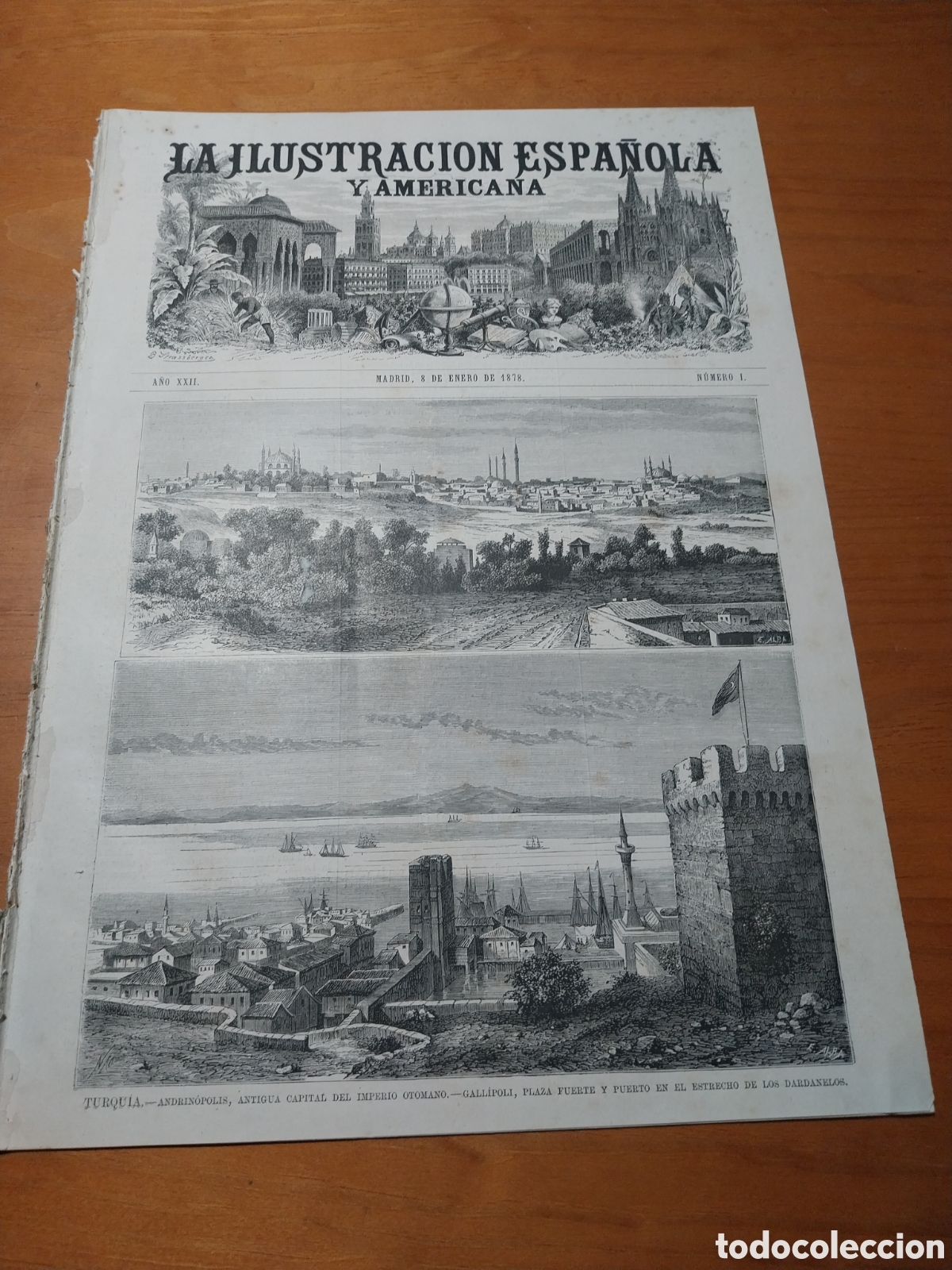 Coleccionismo de revistas y peri&oacute;dicos: REVISTA 1878 JARDINES PALACIO SAN TELMO SEVILLA
