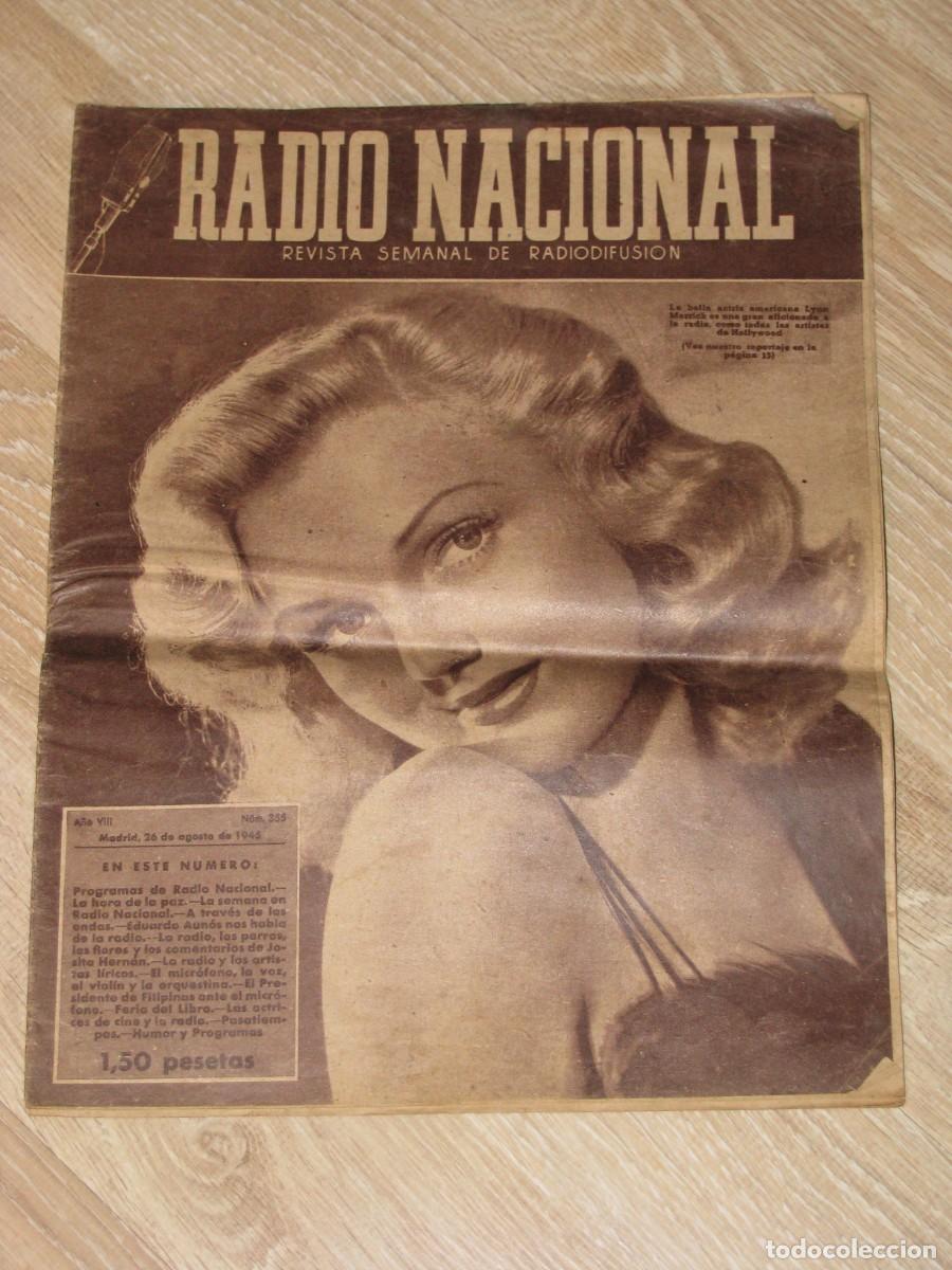 Coleccionismo de revistas y peri&oacute;dicos: REVISTA RADIO NACIONAL N&ordm; 355. 26 AGOSTO 1945
