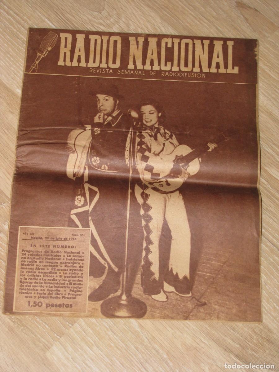 Coleccionismo de revistas y peri&oacute;dicos: REVISTA RADIO NACIONAL N&ordm; 351. 29 JULIO 1945