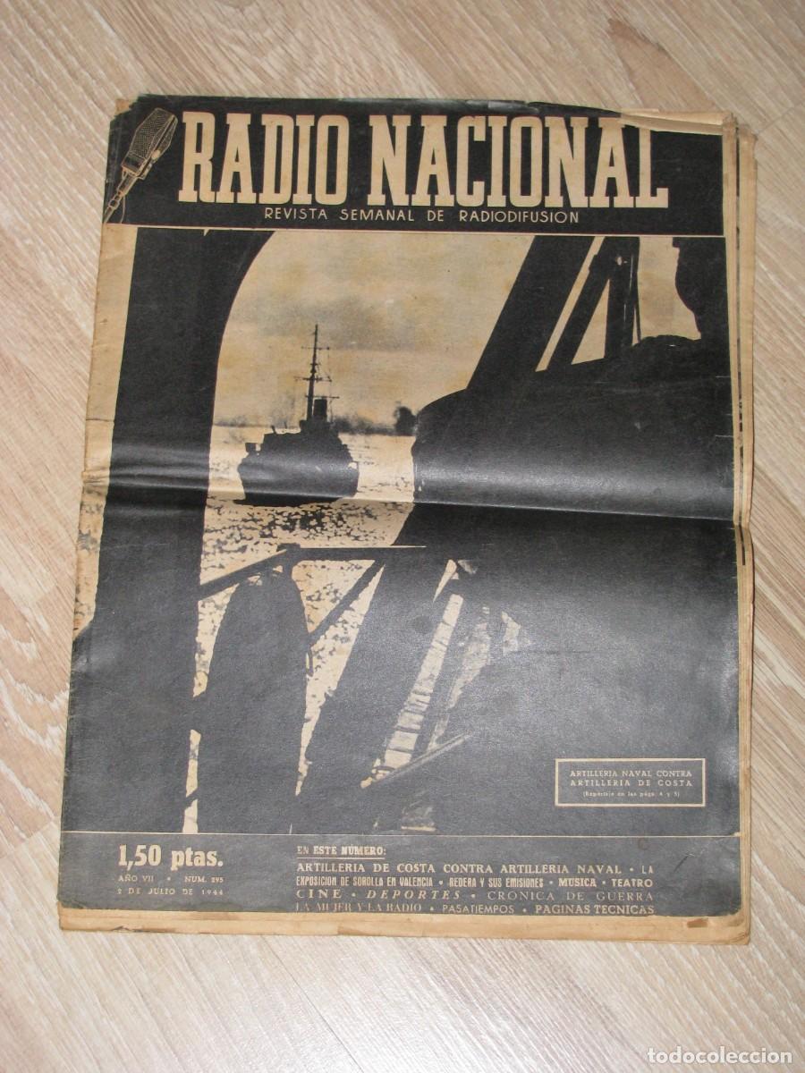 Coleccionismo de revistas y peri&oacute;dicos: REVISTA RADIO NACIONAL N&ordm; 295. 2 JULIO 1944