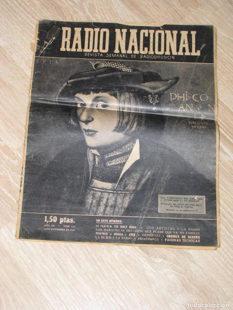 Coleccionismo de revistas y peri&oacute;dicos: REVISTA RADIO NACIONAL N&ordm; 314. 12 NOVIEMBRE 1944