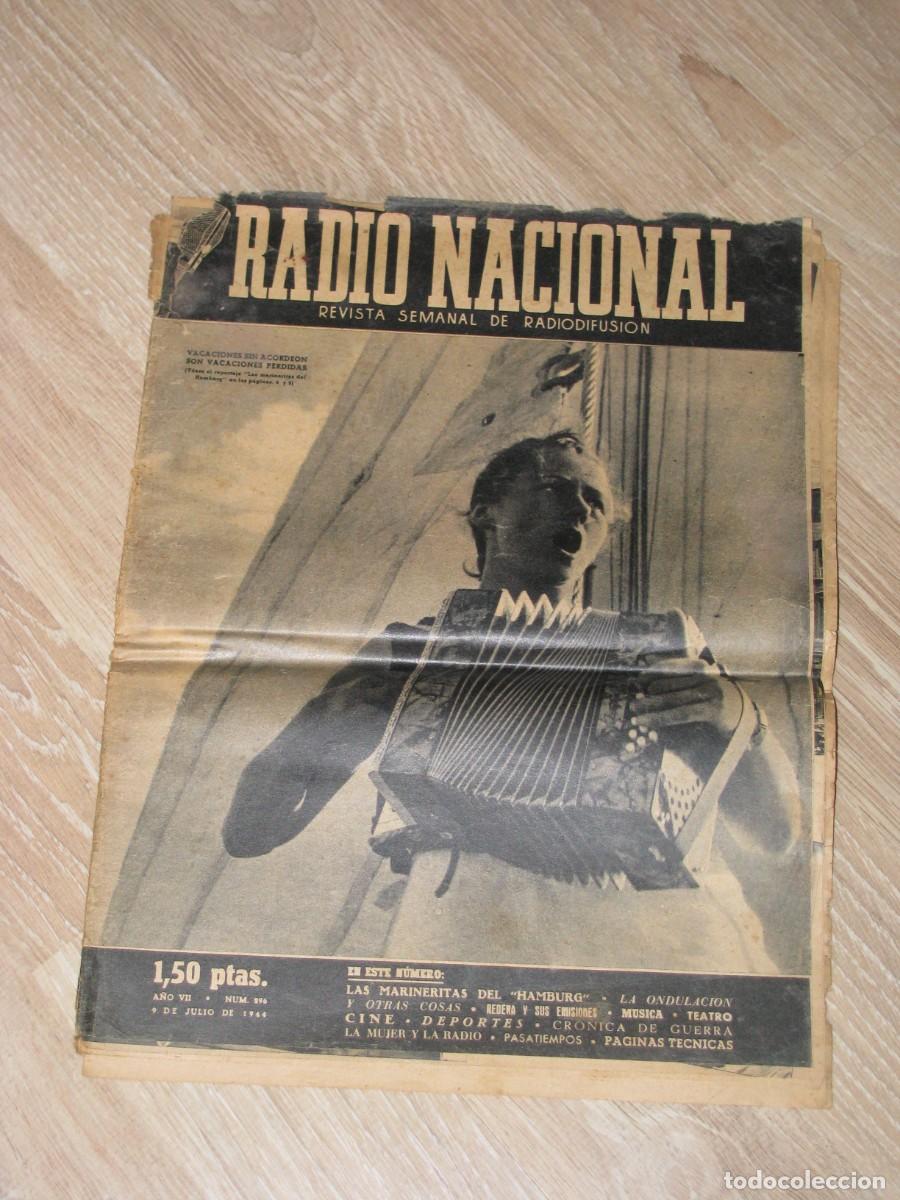 Coleccionismo de revistas y peri&oacute;dicos: REVISTA RADIO NACIONAL N&ordm; 296. 9 JULIO 1944