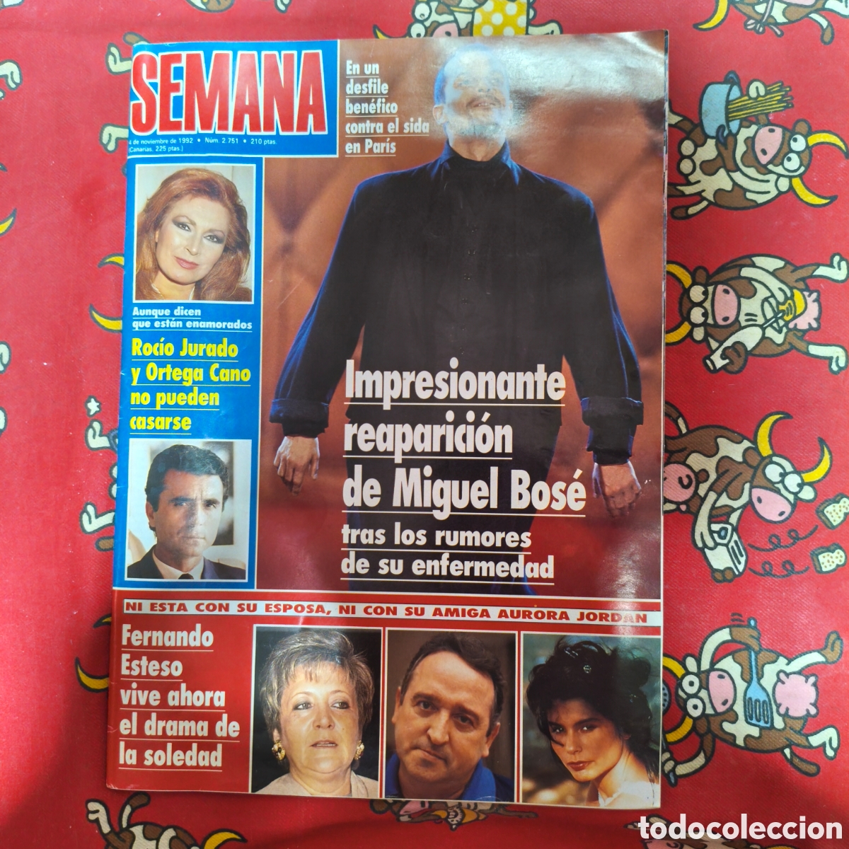Coleccionismo de revistas y peri&oacute;dicos: SEMANA 2751 1992 FERNANDO ESTESO MIGUEL BOSE ROCIO JURADO ORTEGA CANO PITITA RIDRUEJO XUXA LADY DI