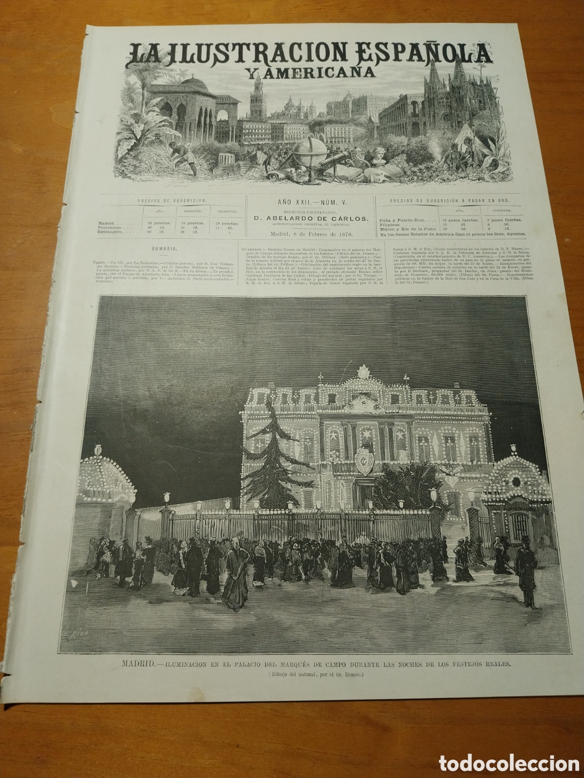 Coleccionismo de revistas y peri&oacute;dicos: REVISTA 1878 FESTEJOS REALES BODA ALFONSO XII
