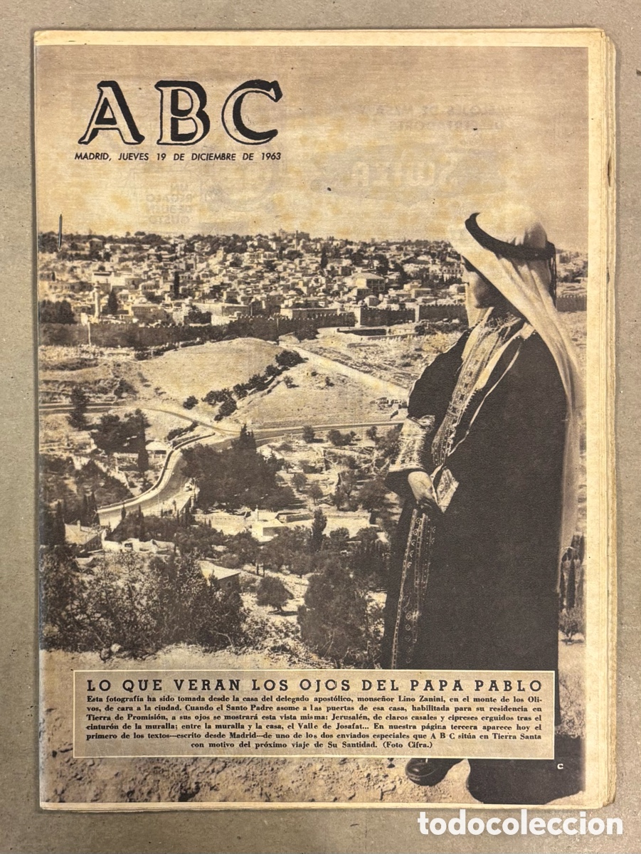 Coleccionismo de revistas y peri&oacute;dicos: ABC (19 DICIEMBRE 1963) EL PAPA EN JERUSALEN, INVESTIGACIONES ASESINATO KENNEDY, REAL MADRID 5-3 DIN
