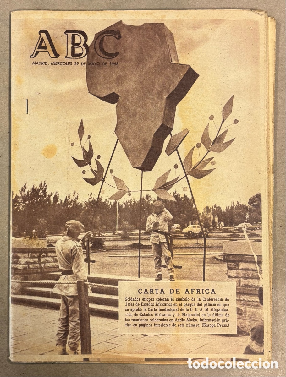 Coleccionismo de revistas y peri&oacute;dicos: ABC (29 MAYO 1963) CARTA FUNDACIONAL ORGANIZACI&Oacute;N DE ESTADOS AFRICANOS Y DE MALGACHE, COPA GENERALIS