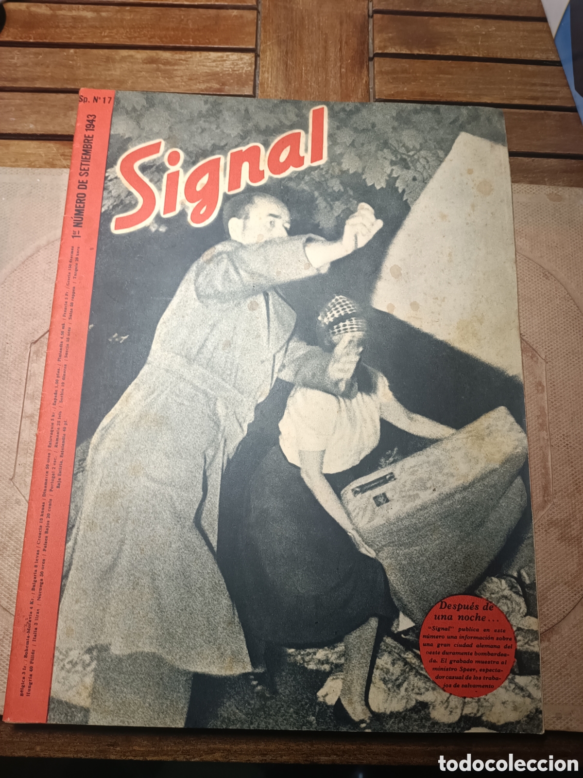 Coleccionismo de revistas y peri&oacute;dicos: Revista SIGNAL septiembre 1943 SP N&ordm; 17 segunda guerra mundial Alemania nazi Albert Speer Mon