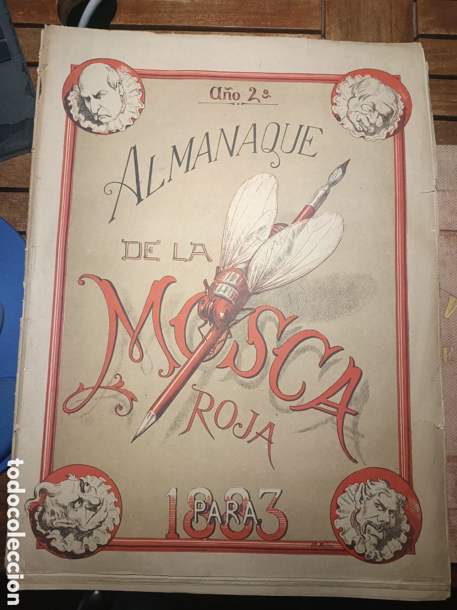 Coleccionismo de revistas y peri&oacute;dicos: periodico politico joco &ndash; serio la MOSCA Roja Barcelona Almanaque ilustrado para 1883 A&ntilde;o 2 Mon