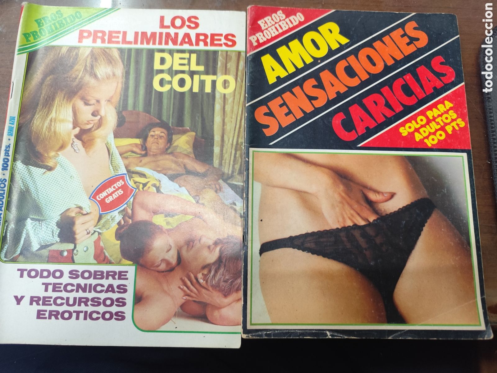 Coleccionismo de revistas y peri&oacute;dicos: Lote 2 ejemplares Revista Erotica Porno Eros Prohibido. Contiene p&oacute;ster central.A&ntilde;os 70