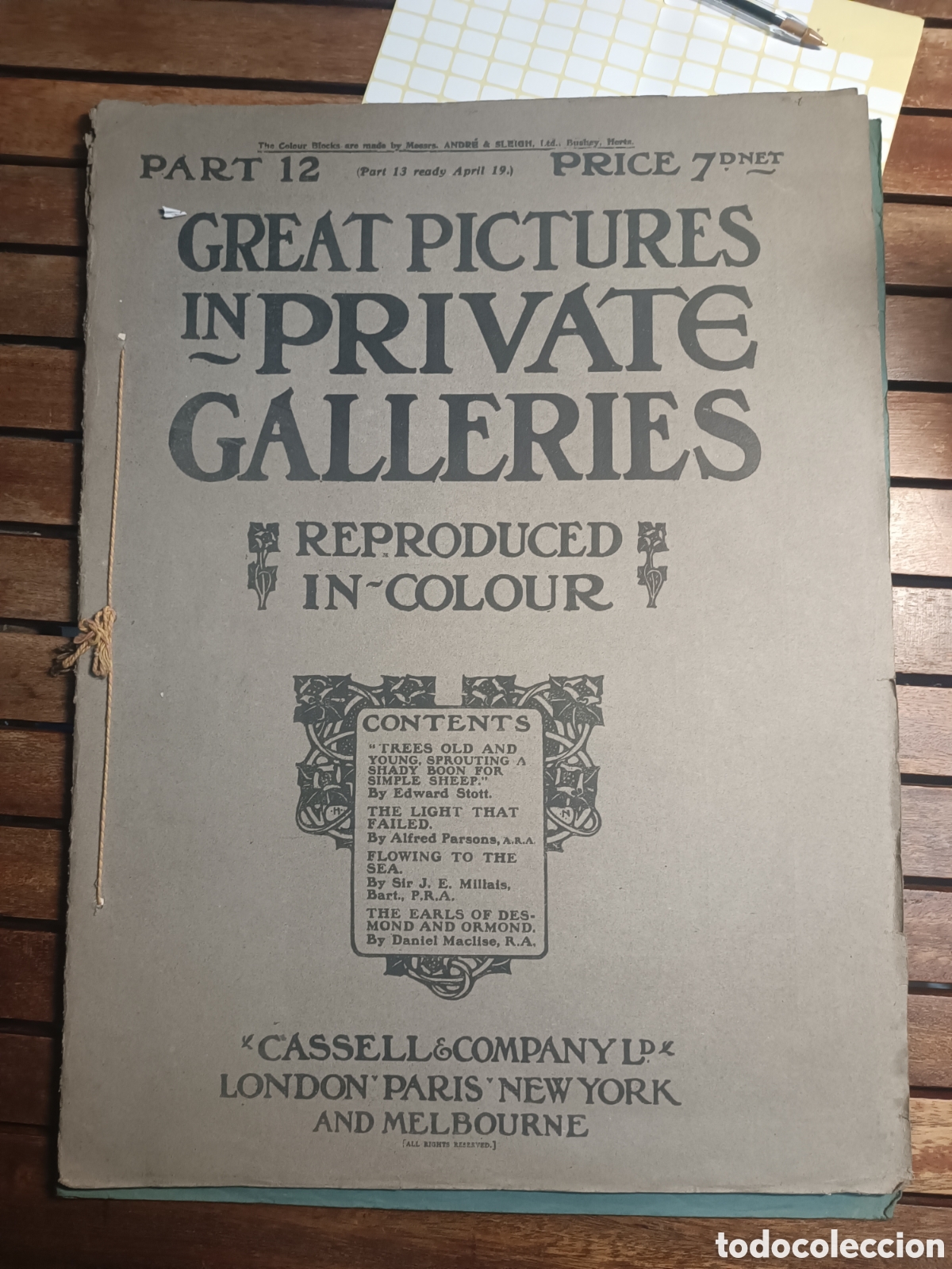 Coleccionismo de revistas y peri&oacute;dicos: great pictures in private galleries part 12 1905 casell Edward stott Millais maclise parsons Mon