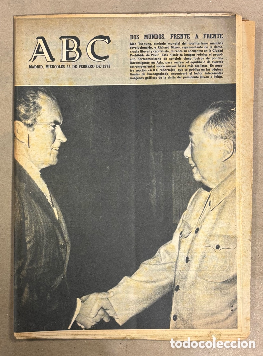 Coleccionismo de revistas y peri&oacute;dicos: ABC (23 FEBRERO 1972) MAO TSE TUNG CON NIXON VISITA PEKIN, HUELGA CARB&Oacute;N GRAN BRETA&Ntilde;A,.,,