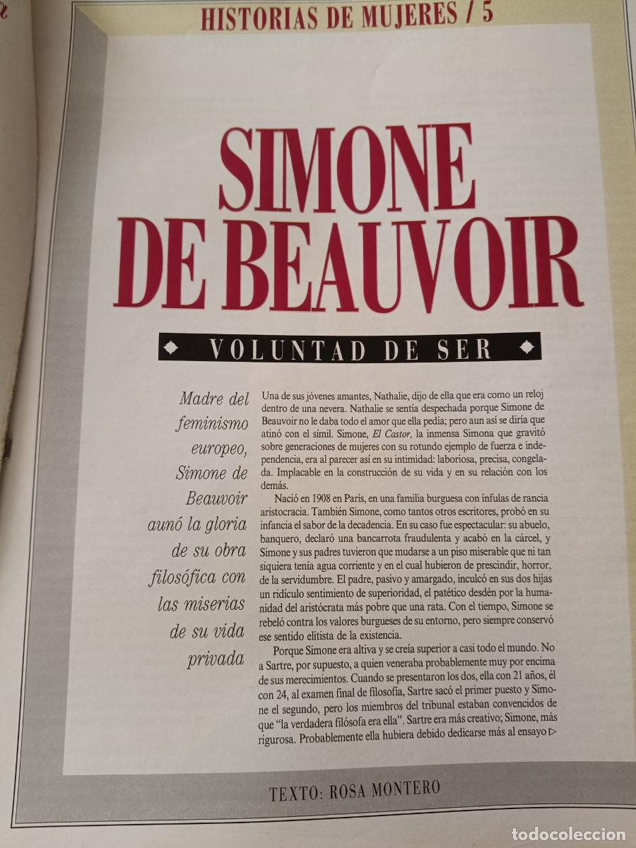 Coleccionismo de revistas y peri&oacute;dicos: SIMONE DE BEAUVOIR. HISTORIAS DE MUJERES N&ordm; 5 POR ROSA MONTERO. 4 P&Aacute;GINAS DE EL PA&Iacute;S SEMANAL, 1995