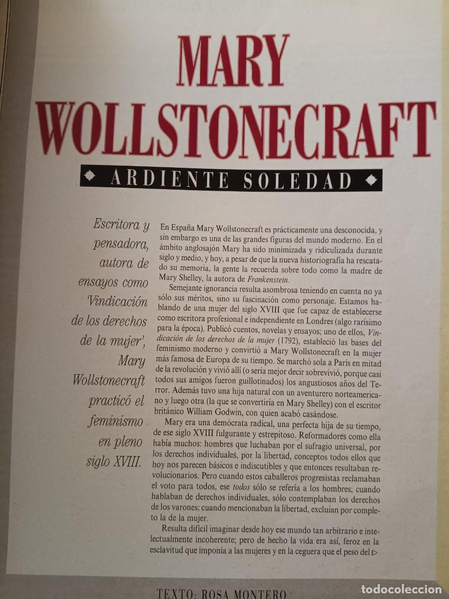 Coleccionismo de revistas y peri&oacute;dicos: MARY WOLLSTONECRAFT. HISTORIAS DE MUJERES N&ordm; 3 POR ROSA MONTERO. 4 P&Aacute;GINAS DE EL PA&Iacute;S SEMANAL, 1995