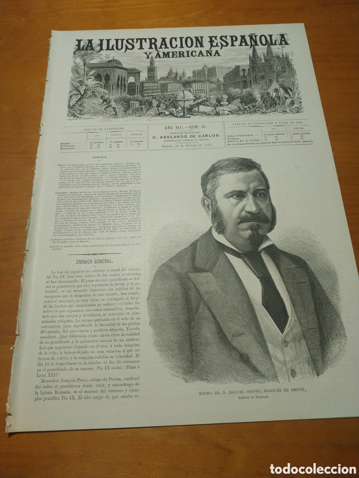 Coleccionismo de revistas y peri&oacute;dicos: REVISTA 1878 VATICANO MUERTE PIO IX