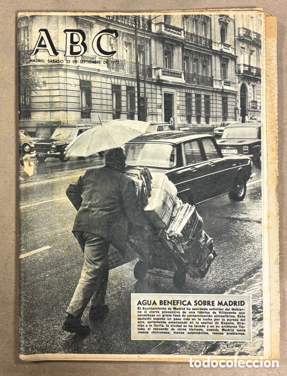 Coleccionismo de revistas y peri&oacute;dicos: ABC (23 SEPTIEMBRE 1972) CONTAMINACI&Oacute;N MADRID CIERRE F&Aacute;BRICA VILLAVERDE, MOHAMMED AL&Iacute; VENCE A PATERS