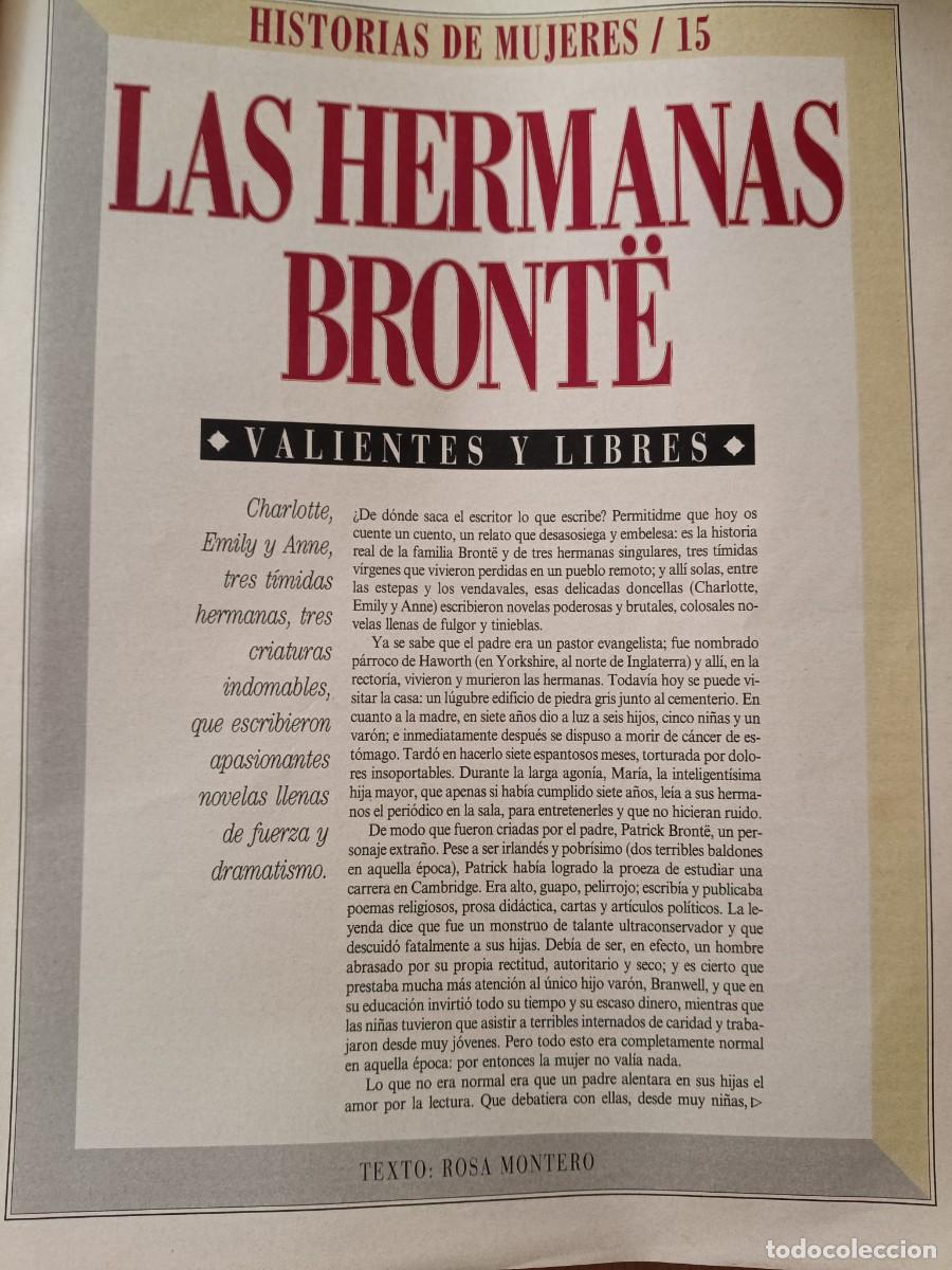 Coleccionismo de revistas y peri&oacute;dicos: HERMANAS BRONTE. HISTORIAS DE MUJERES N&ordm; 16 POR ROSA MONTERO. 4 P&Aacute;GINAS DE EL PA&Iacute;S SEMANAL, 1995
