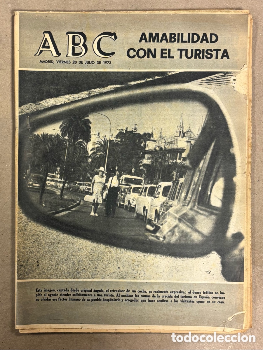 Coleccionismo de revistas y peri&oacute;dicos: ABC (20 JULIO 1973) AMABILIDAD ESPA&Ntilde;OLA CON EL TURISTA, INAUGURACI&Oacute;N COMPLEJOS DEPORTIVOS SAN BLAS Y