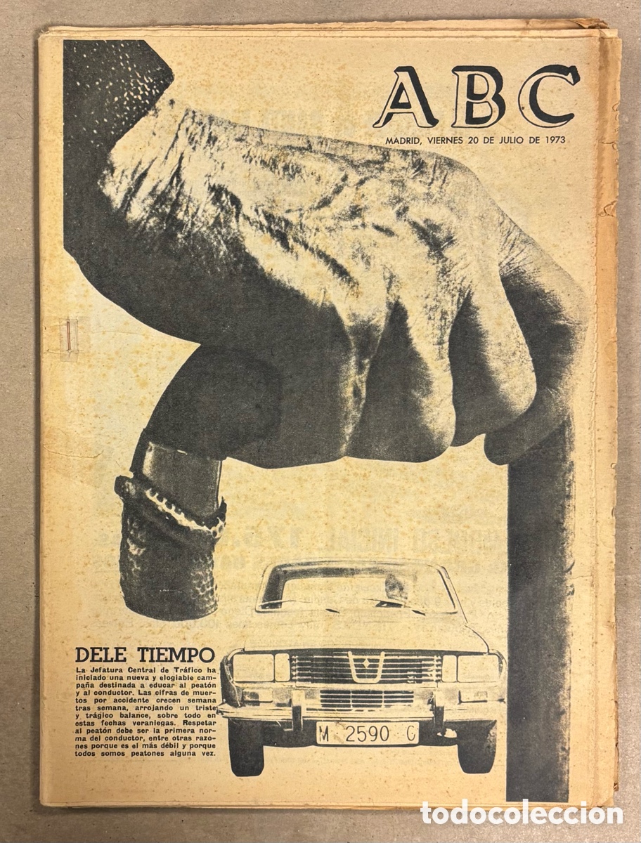Coleccionismo de revistas y peri&oacute;dicos: ABC (20 JULIO 1973) CAMPA&Ntilde;A TR&Aacute;FICO EDUCACI&Oacute;N PEAT&Oacute;N Y CONDUCTOR, EXPLOTACIONES MINERA,&hellip;