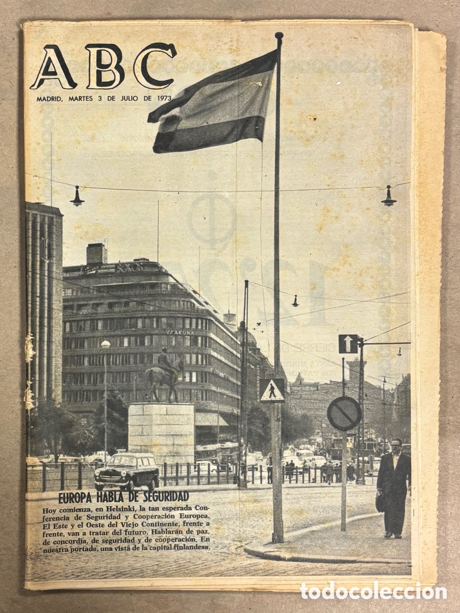 Coleccionismo de revistas y peri&oacute;dicos: ABC (3 JULIO 1973) CONFERENCIA DE SEGURIDAD EUROPEA, RECIBIMIENTO ATHLETIC BILBAO, VICTOR MANUEL,