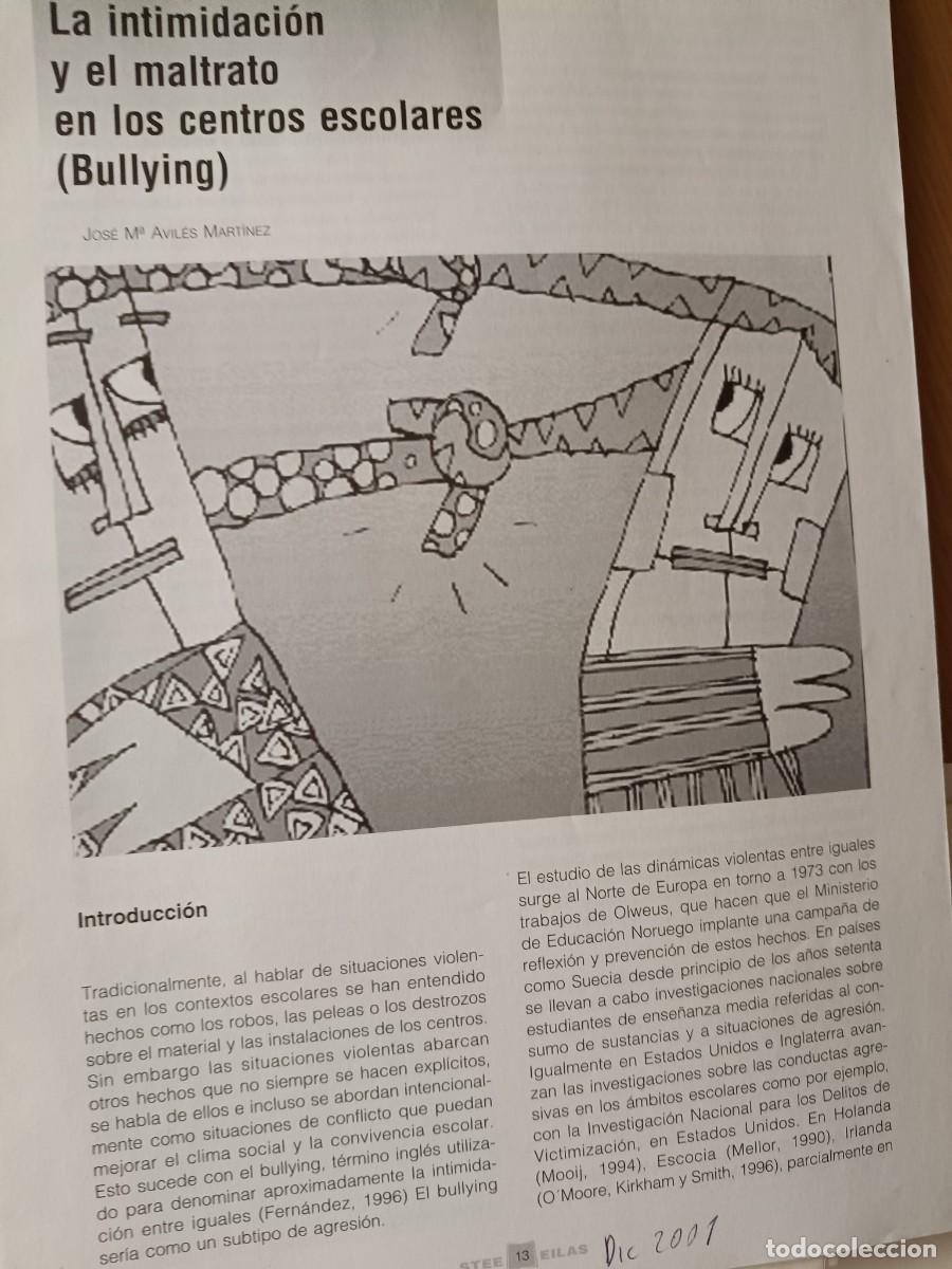 Coleccionismo de revistas y peri&oacute;dicos: INTIMIDACI&Oacute;N Y MALTRATO EN CENTROS ESCOLARES, BULLYING. INFORME 10 P&Aacute;GINAS STEE- EILAS, 2001