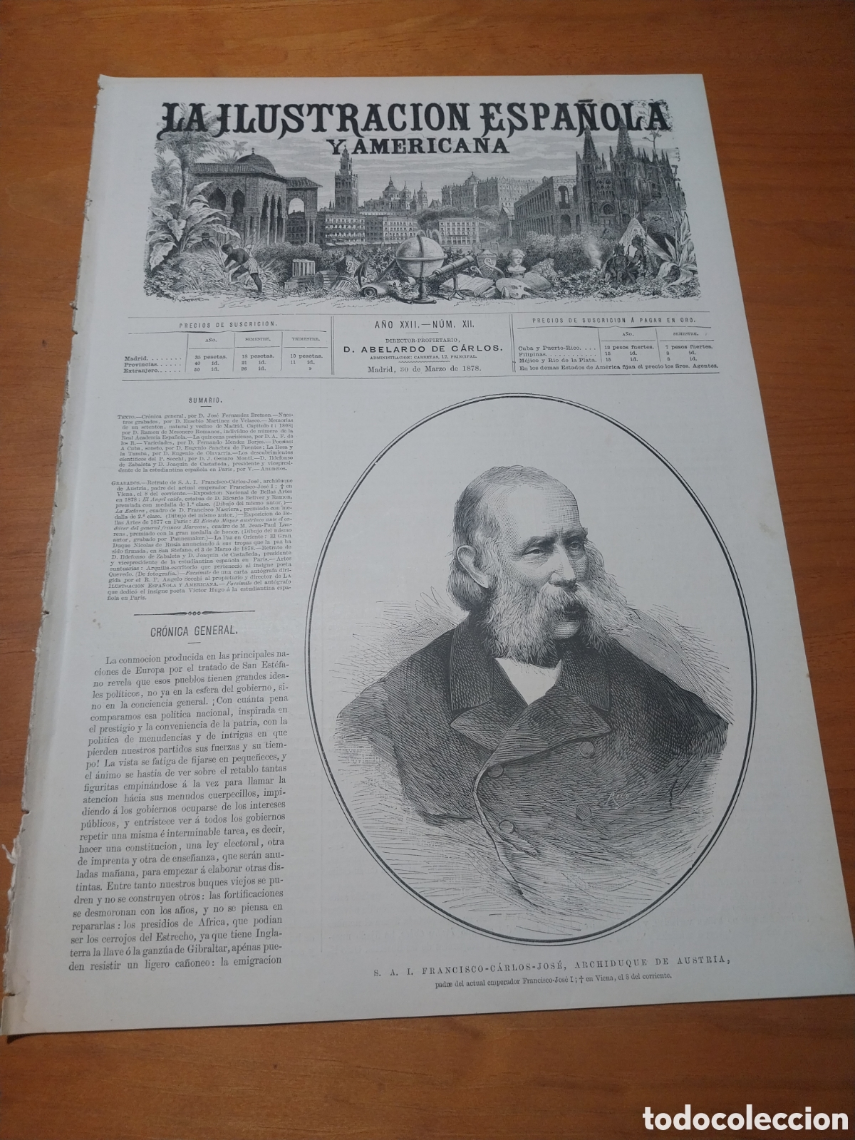 Coleccionismo de revistas y peri&oacute;dicos: REVISTA 1878 EL ANGEL CAIDO DE BELLVER. GRAN DUQYE NICOLAS DE RUSIA. CADAVER DEL GENERAL MARCEAU