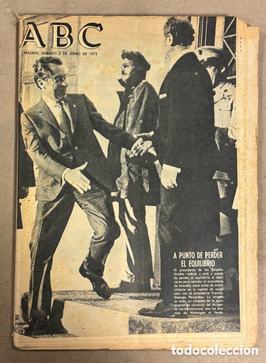 Coleccionismo de revistas y peri&oacute;dicos: ABC (2 JUNIO 1973) REP&Uacute;BLICA EN GRECIA POR DECRETO, REUNI&Oacute;N NIXON - POMPIDOU, REAL MADRID BALONCESTO