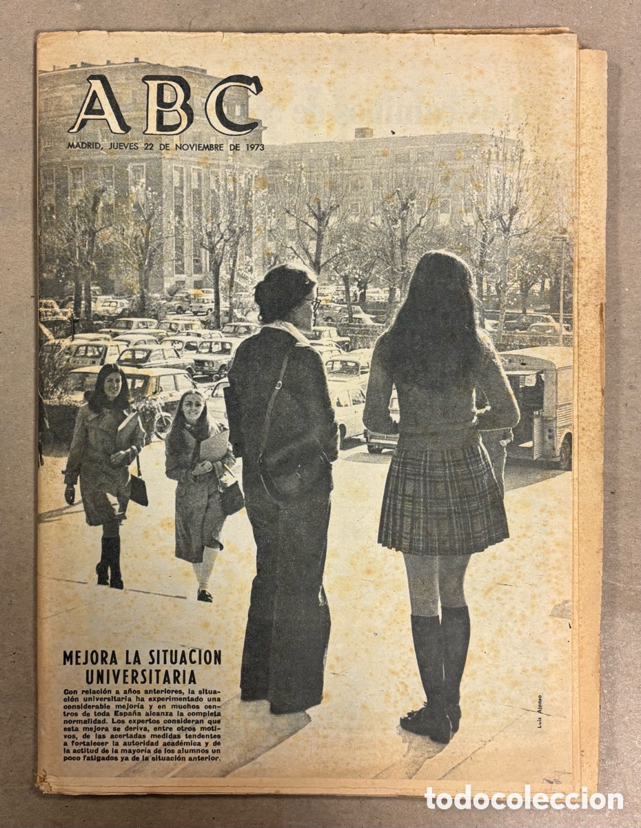 Coleccionismo de revistas y peri&oacute;dicos: ABC (22 NOVIEMBRE 1973) MEJORA SITUACI&Oacute;N UNIVERSITARIA, OBRAS SAGRADA FAMILIA,&hellip;