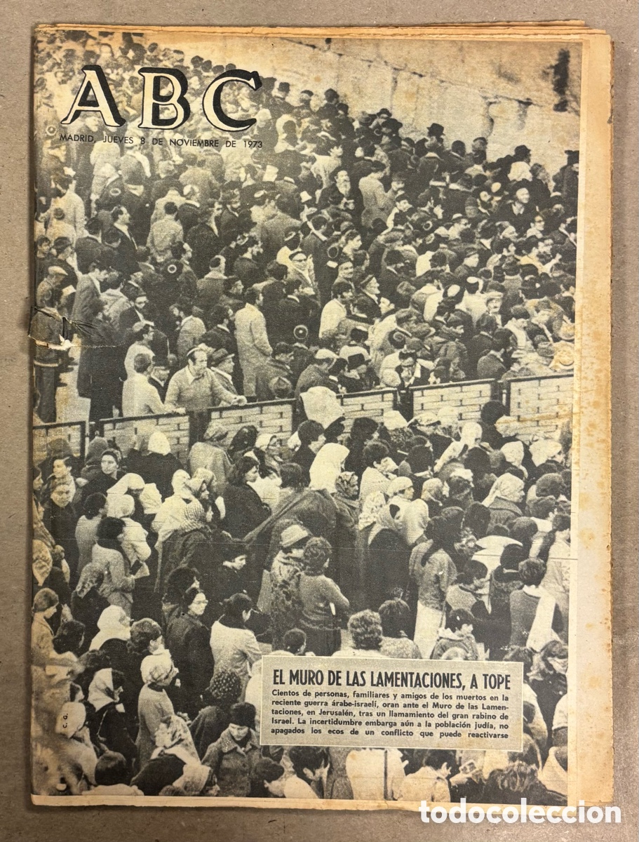 Coleccionismo de revistas y peri&oacute;dicos: ABC (8 NOVIEMBRE 1973) LLAMAMIENTO RABINO MURO LAMENTACIONES, JUNTA MILITAR CHILE PINOCHET,&hellip;