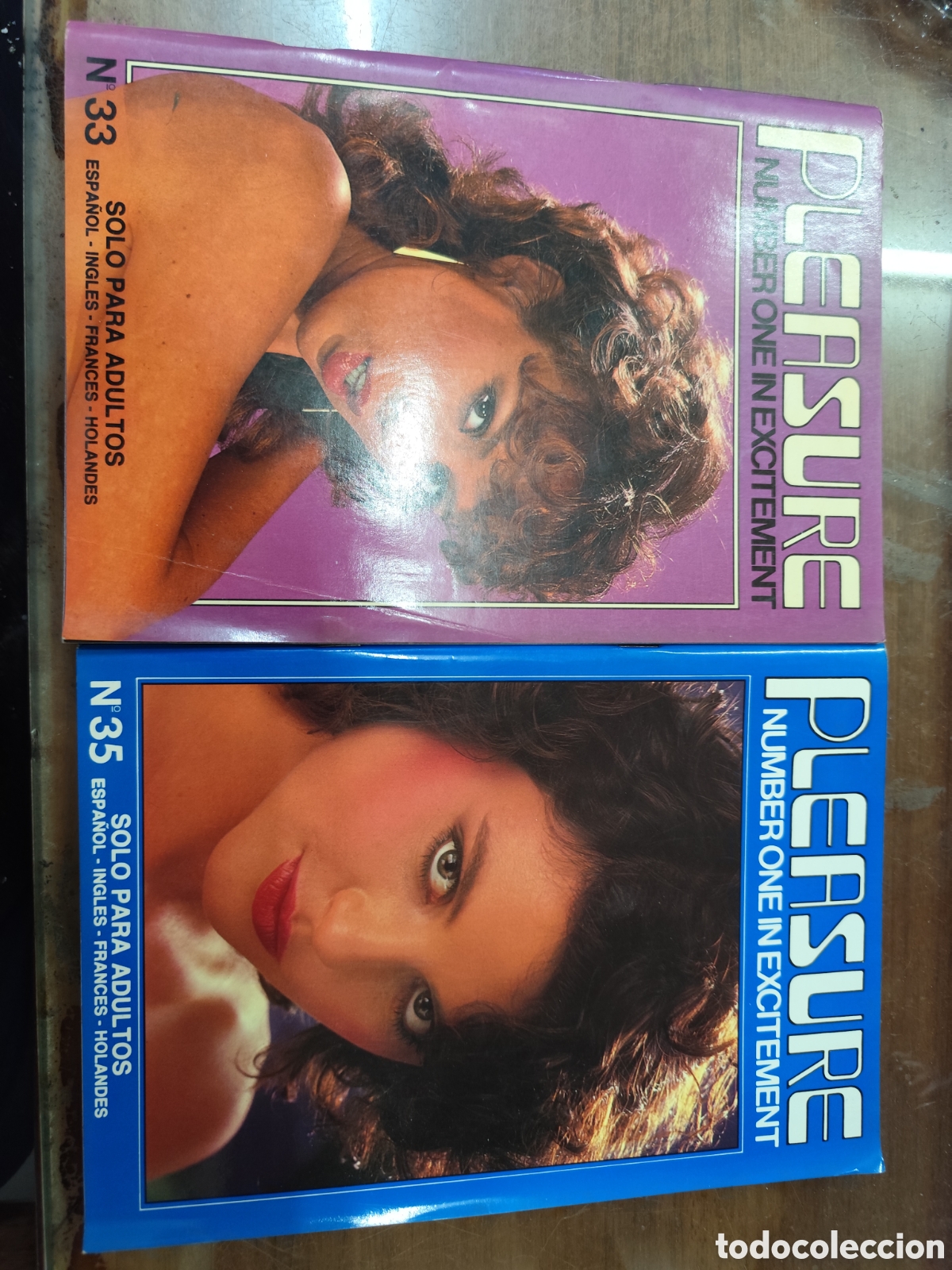 Coleccionismo de revistas y peri&oacute;dicos: Lote 2 ejemplares revista Erotica Porno Pleasure n.33 y 35. Incluye p&oacute;ster central
