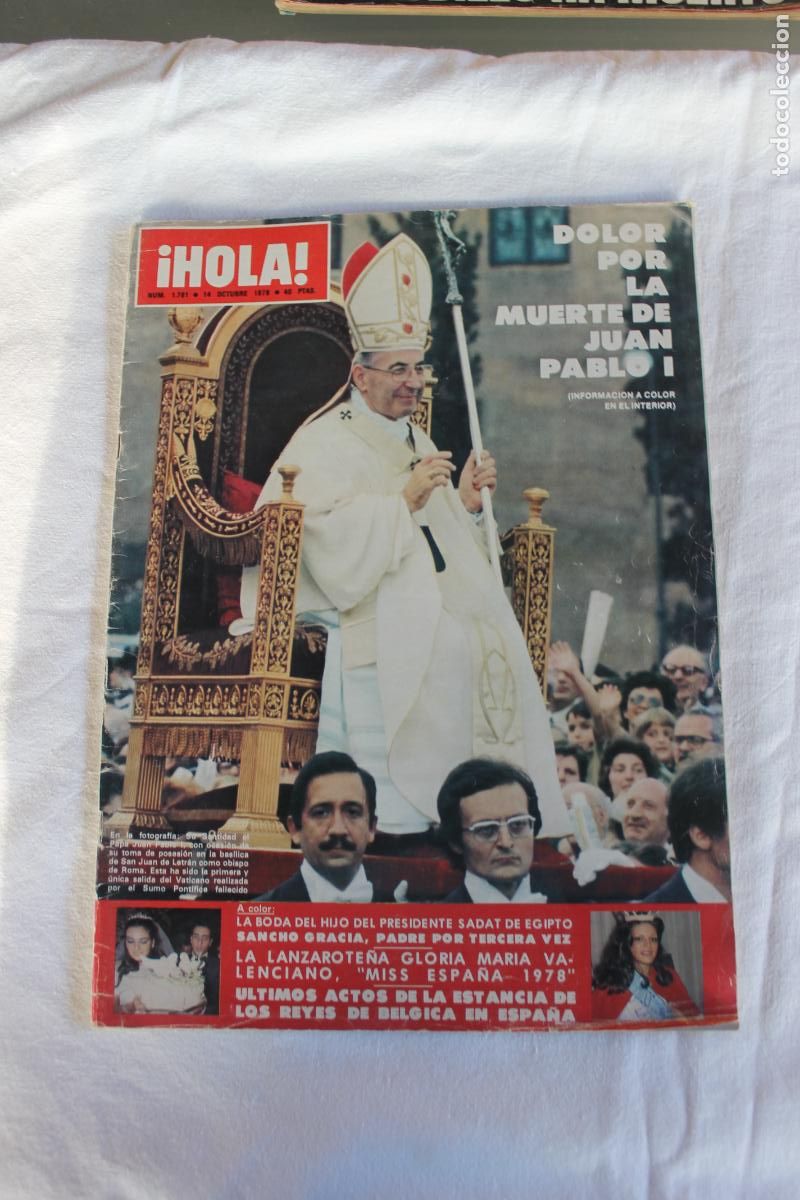 Coleccionismo de revistas y peri&oacute;dicos: HOLA N&ordm; 1781 1978 DOLOR POR LA MUERTE DE JUAN PABLO I