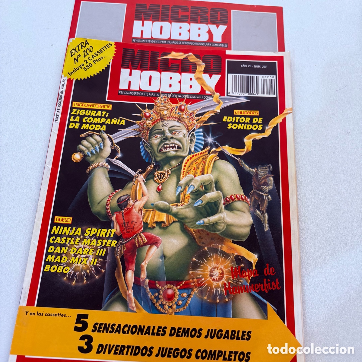 Coleccionismo de revistas y peri&oacute;dicos: Revista microhobby micro hobby n&ordm; 200 con carton trasero