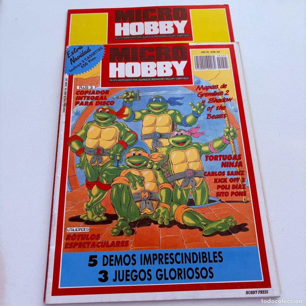 Coleccionismo de revistas y peri&oacute;dicos: Revista microhobby micro hobby n&ordm; 205 con carton trasero