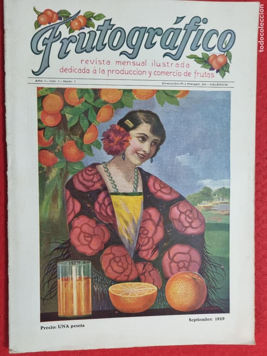 Coleccionismo de revistas y peri&oacute;dicos: REVISTA FRUTOGRAFICO NARANJAS Y FRUTAS 1929 N&ordm; 1 IMPRESA EN VALENCIA CON PUBLICIDAD ORIGINAL