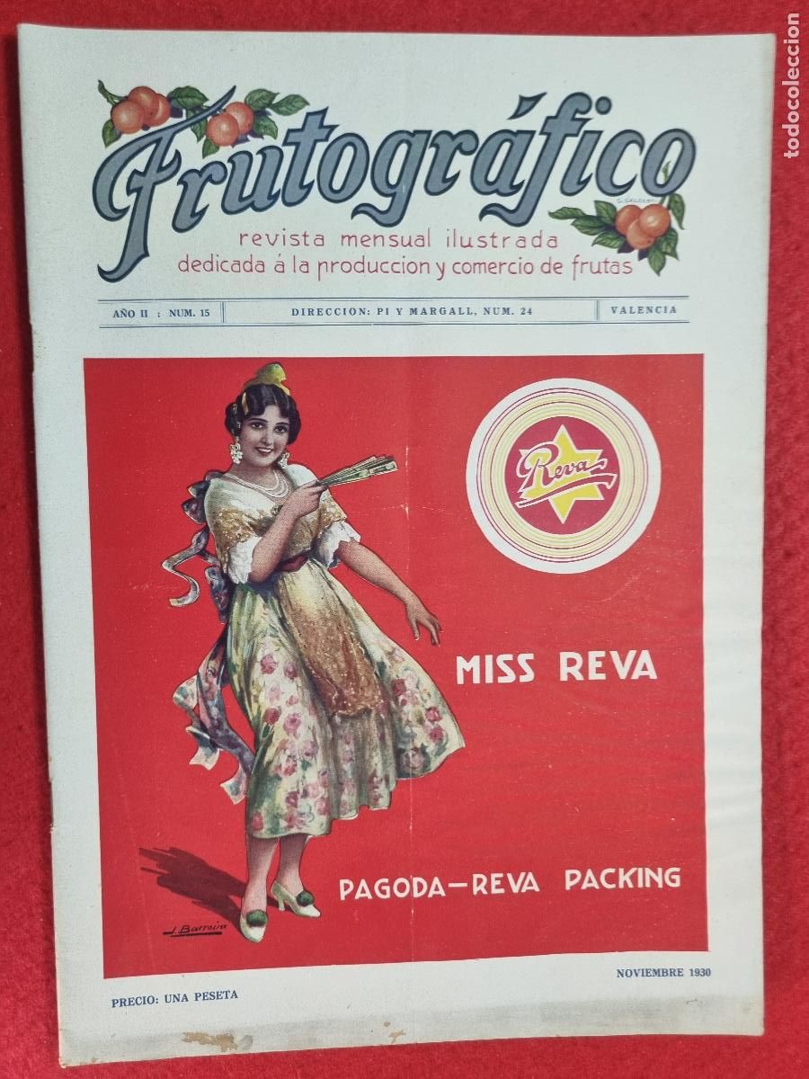 Coleccionismo de revistas y peri&oacute;dicos: REVISTA FRUTOGRAFICO NARANJAS Y FRUTAS 1930 N&ordm; 15 IMPRESA EN VALENCIA CON PUBLICIDAD ORIGINAL