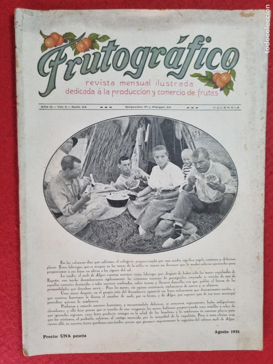 Coleccionismo de revistas y peri&oacute;dicos: REVISTA FRUTOGRAFICO NARANJAS Y FRUTAS 1931 N&ordm; 24 IMPRESA EN VALENCIA CON PUBLICIDAD ORIGINAL