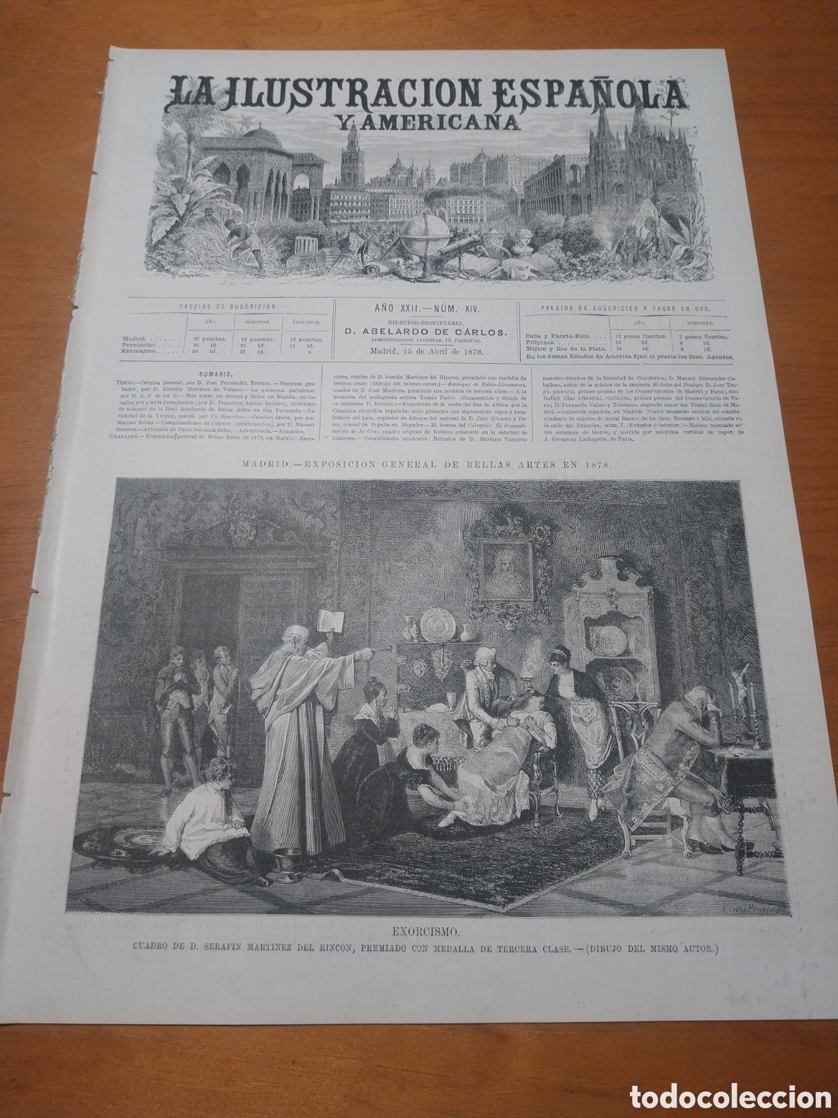 Coleccionismo de revistas y peri&oacute;dicos: REVISTA 1878 EXORCISMO. VISTA DE ARRECIFE.COSTA DEL SUS DE AFRICA