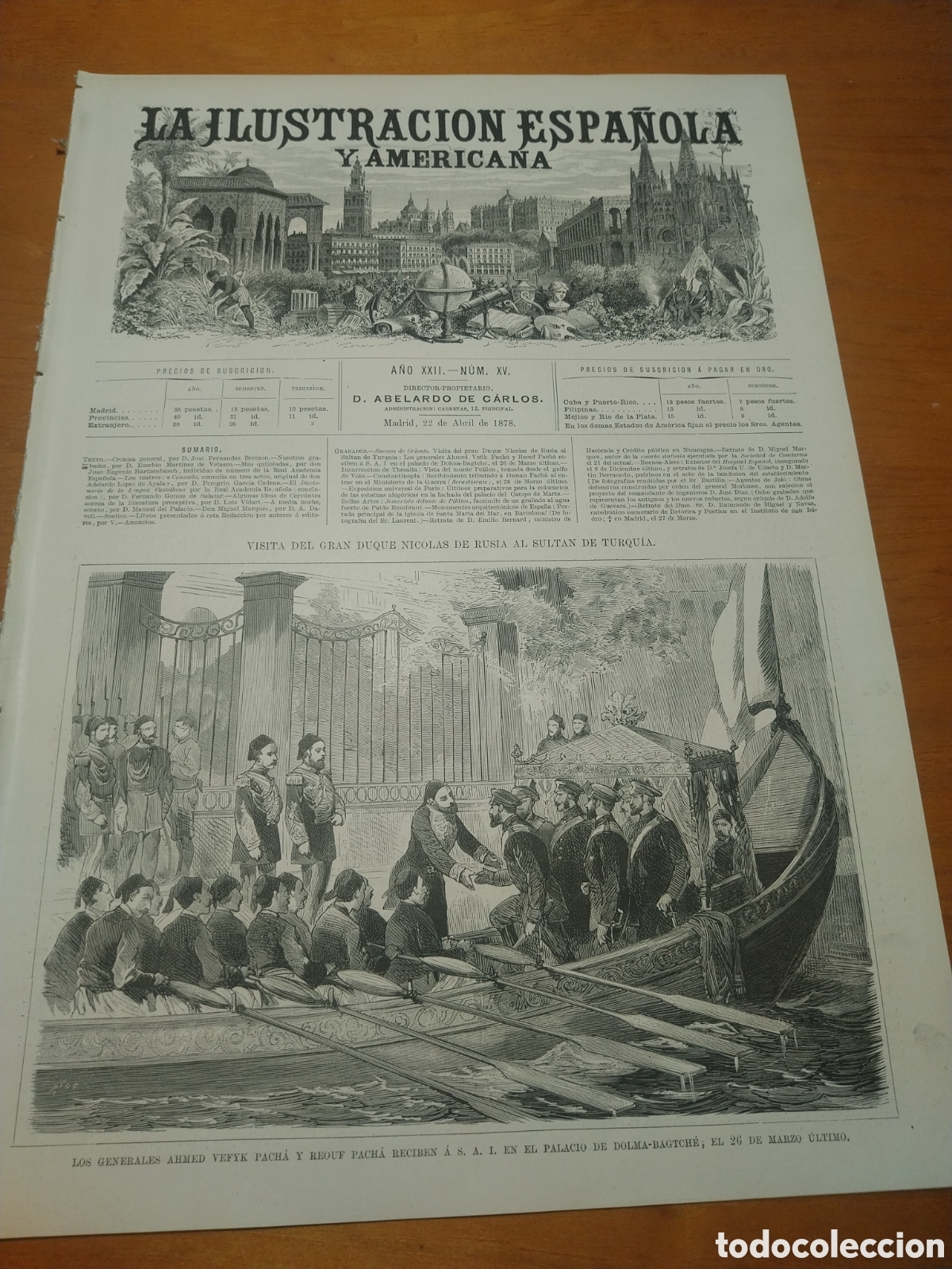 Coleccionismo de revistas y peri&oacute;dicos: REVISTA 1878 SANTA MARIA DEL MAR BARCELONA