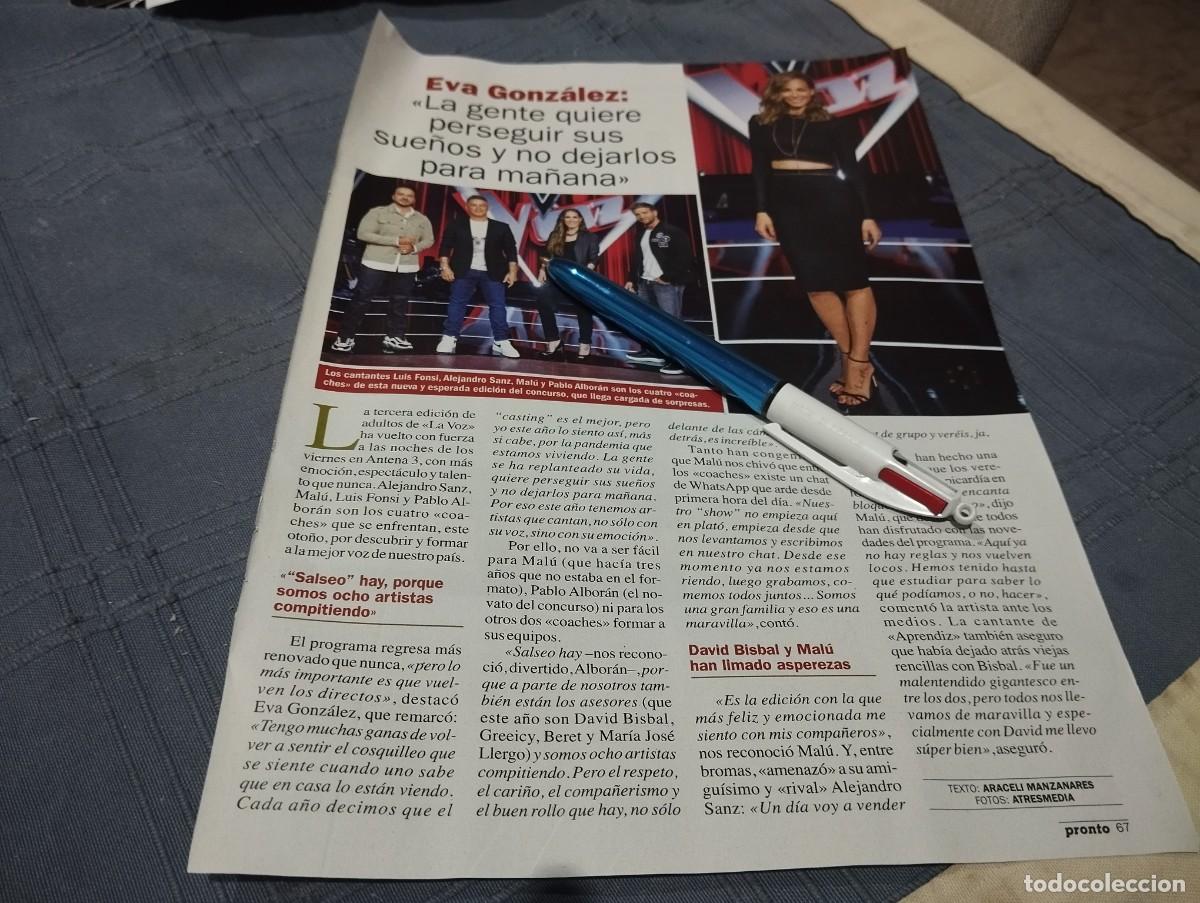 Coleccionismo de revistas y peri&oacute;dicos: EVA GONZALEZ , ALEJANDRO SANZ, MAL&Uacute;, PABLO ALBORAN, LUIS FONSI CLIPPING RECORTE REVISTA 2021