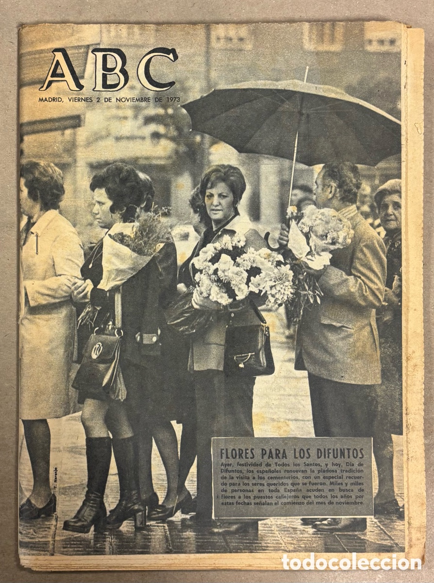 Coleccionismo de revistas y peri&oacute;dicos: ABC (2 NOVIEMBRE 1973) D&Iacute;A DE LOS DIFUNTOS, ANTONIO GADES Y MANUELA VARGAS, ALFREDO LANDA
