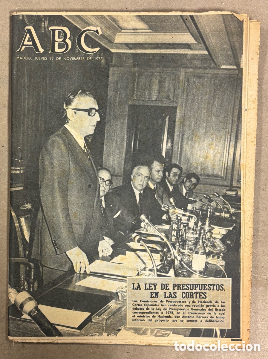 Coleccionismo de revistas y peri&oacute;dicos: ABC (29 NOVIEMBRE 1973) LEY PRESUPUESTOS EN LAS CORTES, JUAN ESPLANDI&Uacute;, FRANCISCO CRUZ DE CASTRO,..