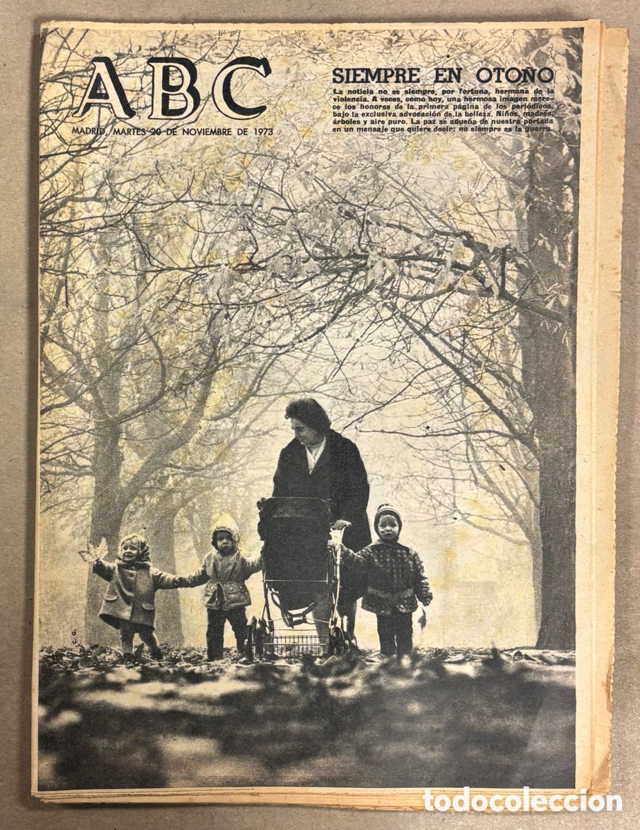 Coleccionismo de revistas y peri&oacute;dicos: ABC (20 NOVIEMBRE 1973) OTO&Ntilde;O, MAR&Iacute;A DOLORES PRADERA, SERGIO Y ESTIBALIZ, REAL MADRID 5-0 LAS PALMAS