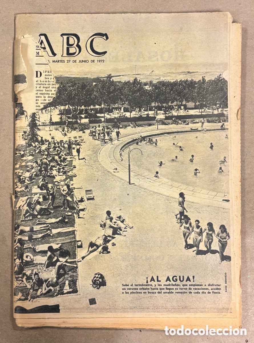 Coleccionismo de revistas y peri&oacute;dicos: ABC (27 JUNIO 1972) VERANO PISCINAS MADRID, PER&Oacute;N CANDIDATO PRESIDENTE ARGENTINA, NINO BRAVO,
